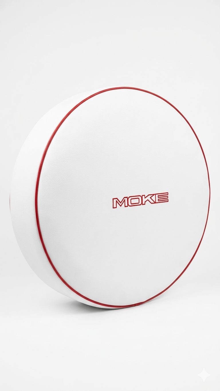 Moke : logo embroidered wheel cover (white)
