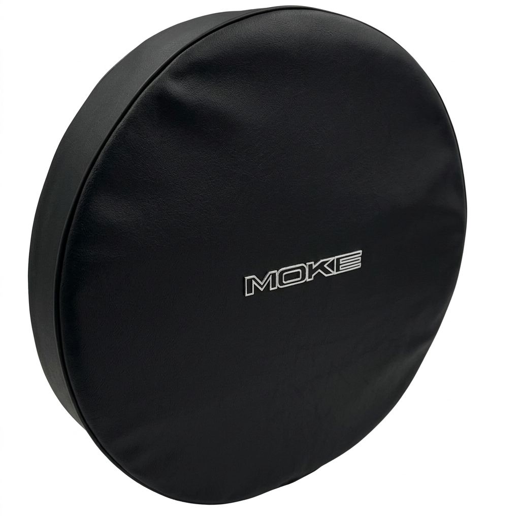 Moke : logo embroidered wheel cover (black)