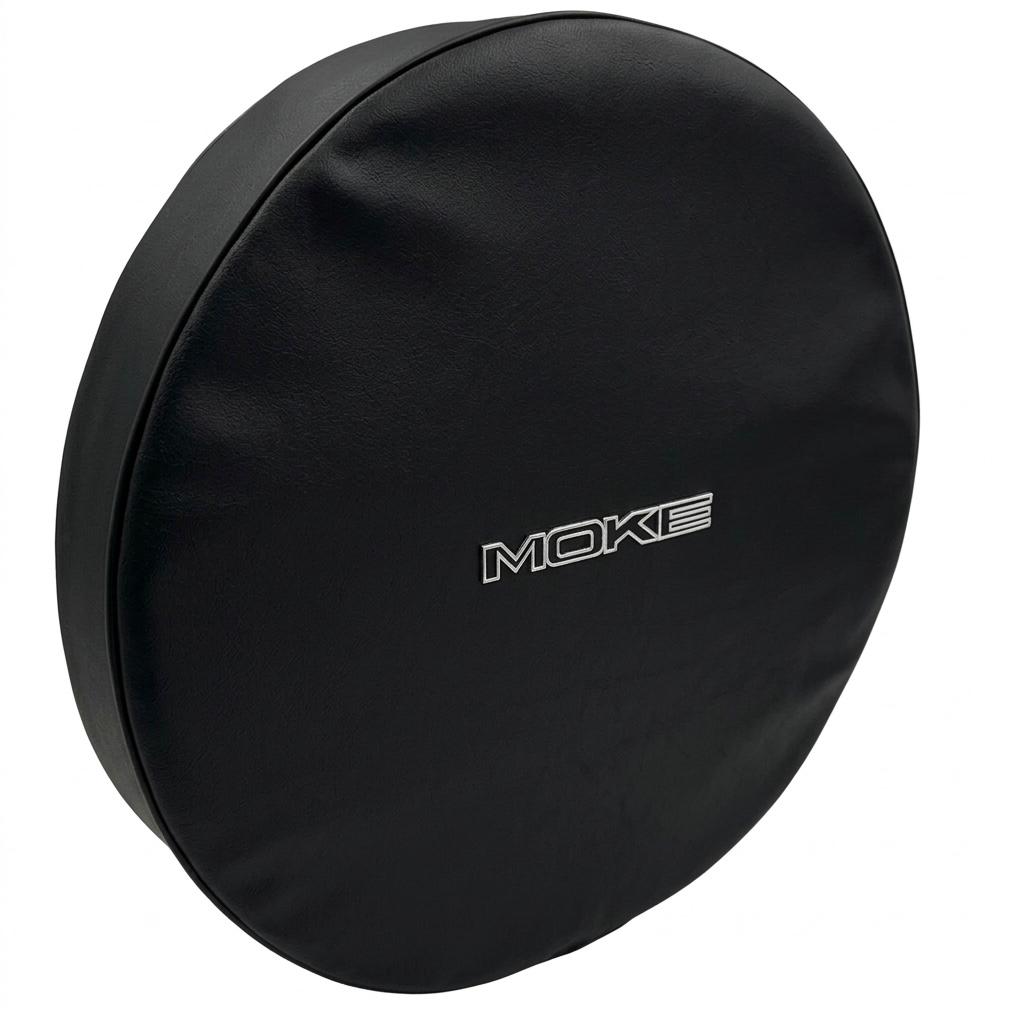 Moke : logo embroidered wheel cover (black)