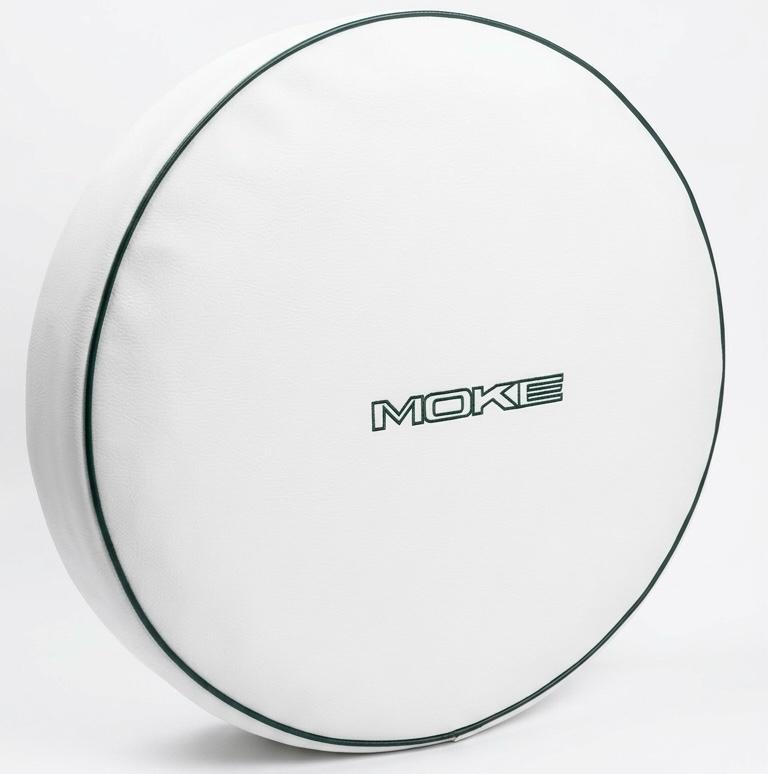 Moke : logo embroidered wheel cover (white)