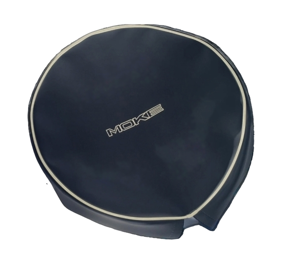 Moke : logo embroidered wheel cover (black)